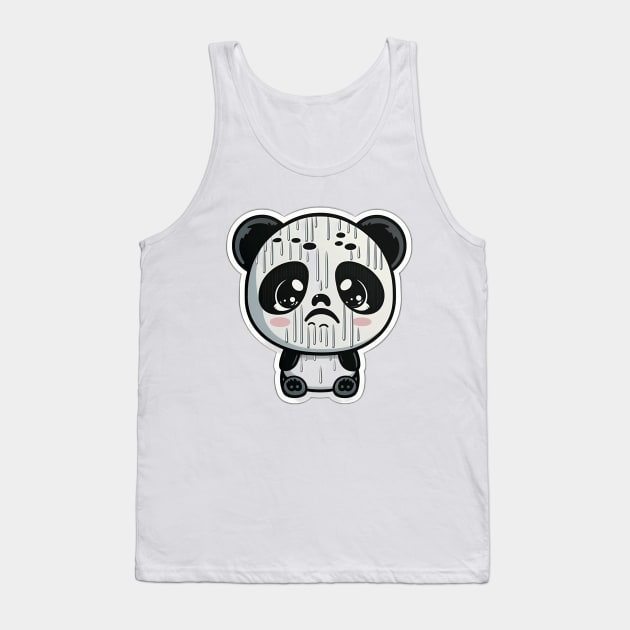 Cute Sad Little Crying Panda Tank Top by kiddo200